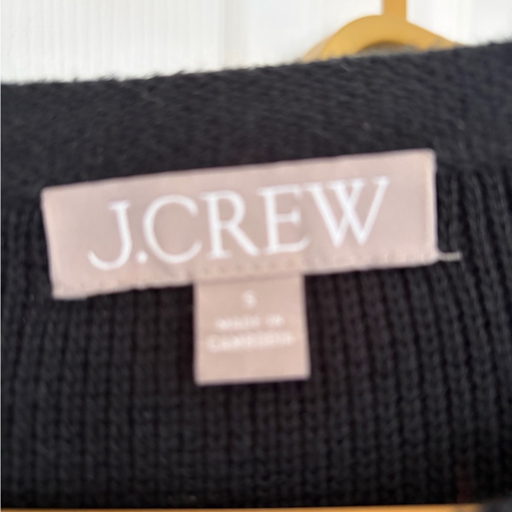 J. Crew Emilie Black Sweater Blazer Size Small 100% Cotton - Picture 3 of 7